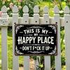 This Is My Happy Place Vintage Metal Sign, Funny Garden Wall Decor (3040cm)