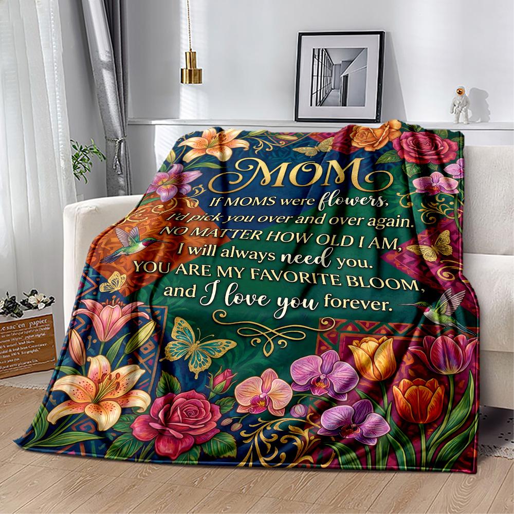 Mother's Day Blanket Soft & Cozy Suitable for Couch Sofa Chair Four Seasons Universal Playful Design Ideal Gift For Birthday Valentine'S Day