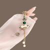 Fan Brooch Beads Tassel Rhinestone Inlays Dazzling Pin Sweater Dress Coat Suit Lapel Badge Outfit Accessories
