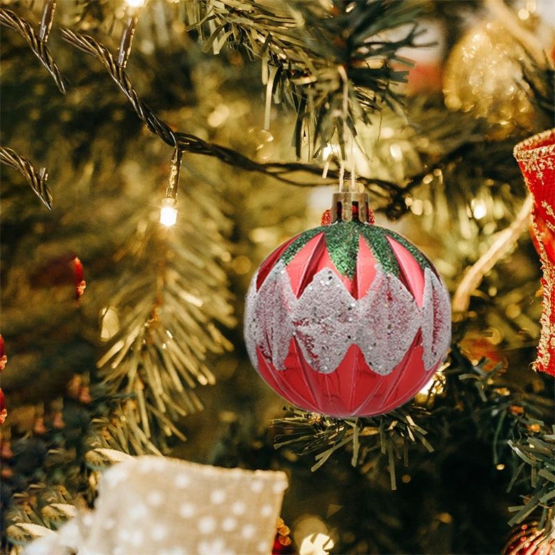 3Box Christmas Tree Hanging Decoration Electroplated Christmas Baubles Ornament Window and Door Ornament Party Supplies