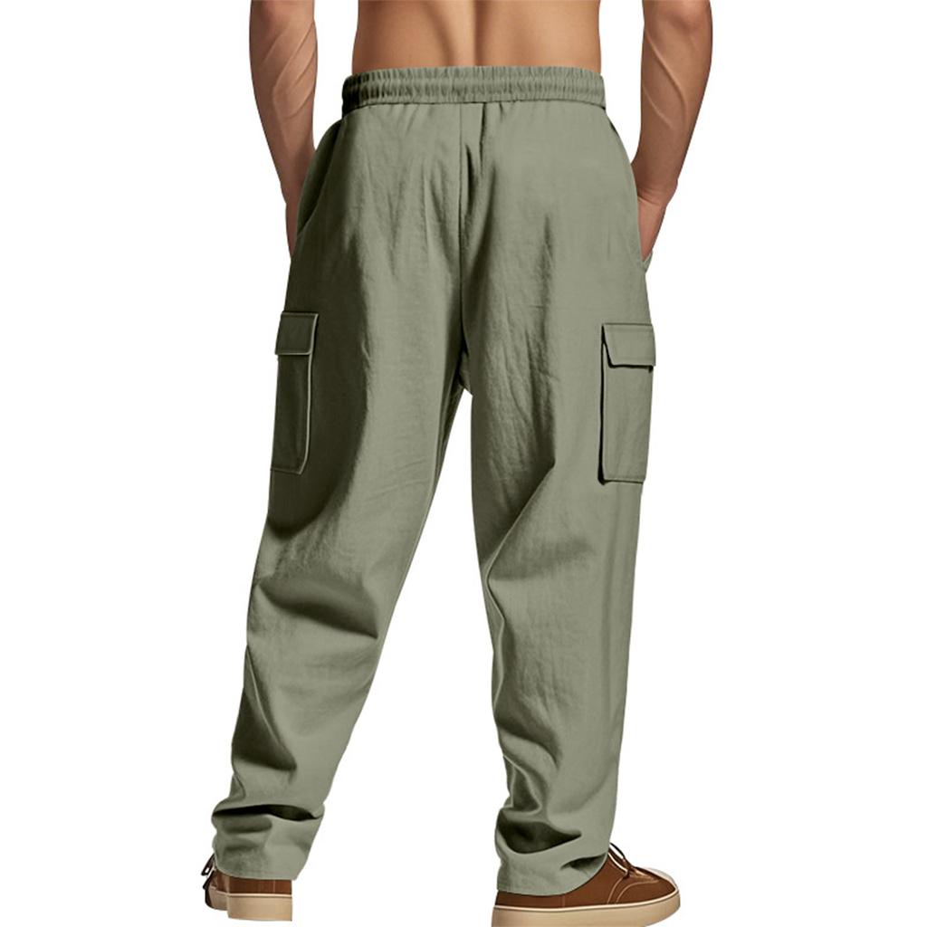Men's Thin Breathable More Pocket Loose Leisure Wide Legs Trousers