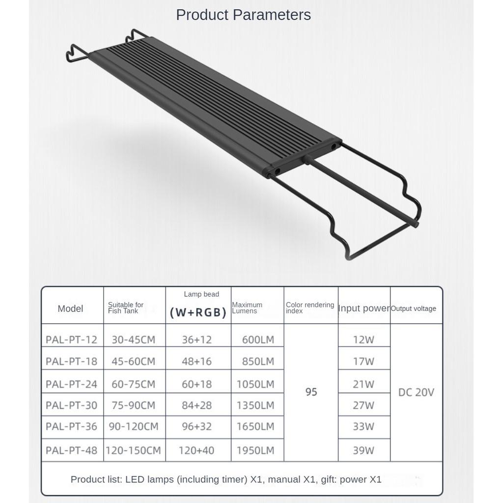 Professional Aquatic Plant Light Fish Tank LED Full Spectrum RGB Bracket Lighting Lamp Waterproof Aquarium Light