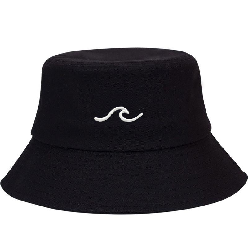 

Bucket Hat Cotton Fisherman Hat for Women Men Summer Beach Sun Protection Wide Brim Wave Print Casual Outdoor Breathable Sun Hat
