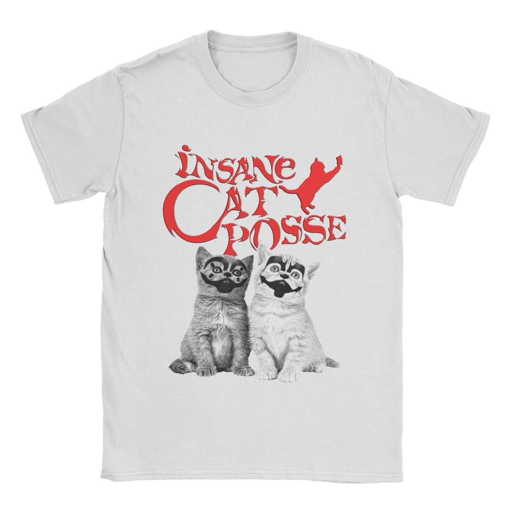 Insane Clowns Cat Posse T Shirt for Men 100% Cotton Funny T-Shirts O Neck Tees Short Sleeve Clothing 4XL 5XL 6XL