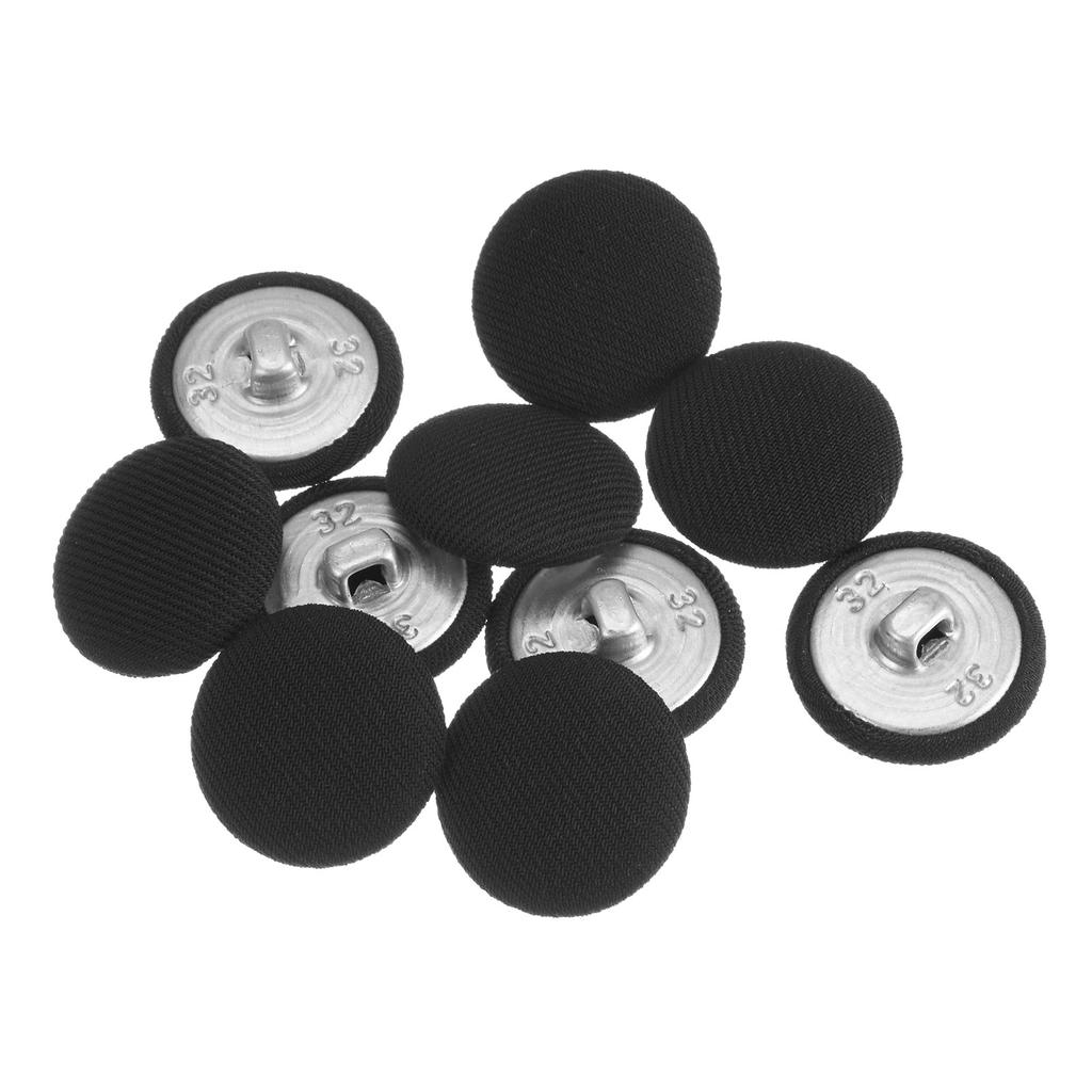 10pcs 20mm Fabric Cloth Covered Button Metal Shank Round Sewing Buttons for Diy Sewing Suits Dress Shirt Coat Clothing Decor