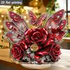 Décoration de bureau Rose Rouge et Papillon Acrylique Plat 2D, Cadeau d'Anniversaire, Motifs adaptés à la Décoration Murale, Porche, Chambre, Villa, Accents Maison, Hal
