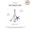 copper Starfish Fishtail Blue Pendant Charm Compatible With Authentic Pandora Charm Bead Charms Bracelets Women Do It Yourself Jewellery Gift