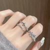 Original Design Simple Fashion Open Ring Set Female Branch Irregular Fold Cross Index Finger Ring