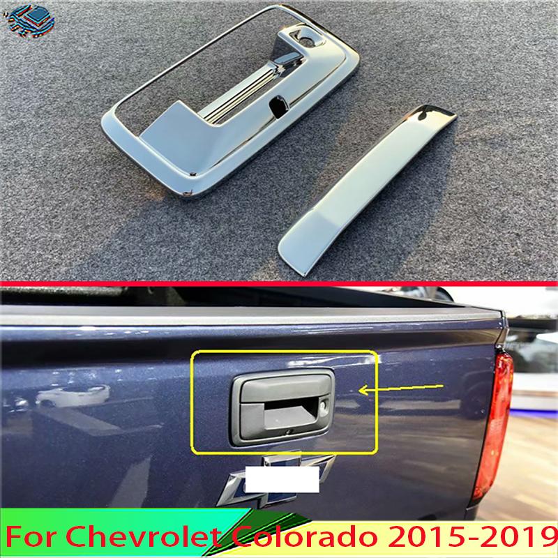 For Chevrolet Colorado 2015- Car Accessories ABS Chrome Rear Trunk Tailgate Door Handle Bowl Catch Cover Trim