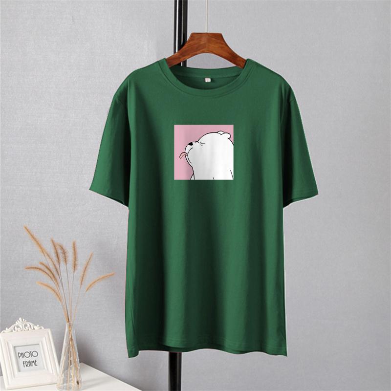 Shellsuning Oversized Cute Printed T Shirts for Women Summer New Basic Couple Clothes Fashion Casual Loose Vintage Cotton Tshirts Female Harajuku Tops