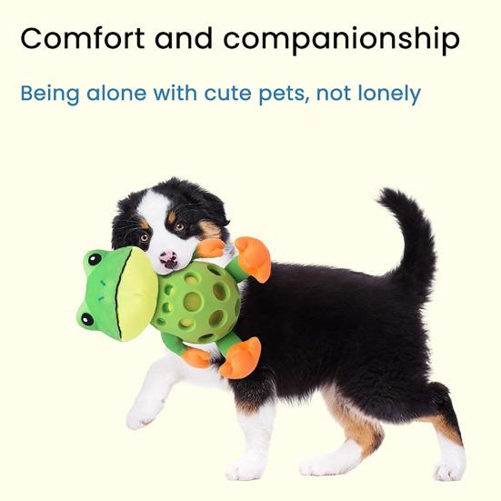 Yousheng Hundespielzeug Plüschfrosch Interaktiver Quietschefrosch Haustierspielzeug Bissfestes Kauspielzeug Langeweile-Begleiter Spielzeug für Kleine Große Hunde Welpen