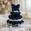 Handmade Crochet Christmas Tree Kit Festival with Bow Faux Pearl Christmas Party Crochet Decoration