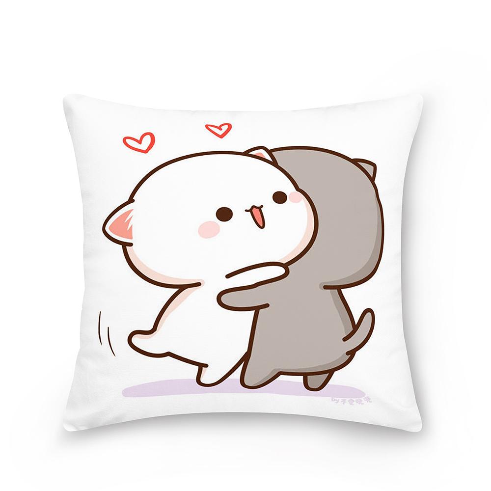 Home Peach Cat Cushion Cover Pillowcase Sofa Car Pillowcase Christmas Decoration Bedroom Living Room Pillowcase