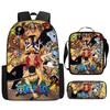 One Piece One Piece Backpack Primary And Secondary School Schoolbag Voyager King Backpack Cartoon Schoolbag Three-Piece Set