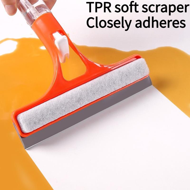 1PC silicone integrated water spray glass scraper, household window scraper, three-in-one wiper, with its own water spray glass cleaning artifact
