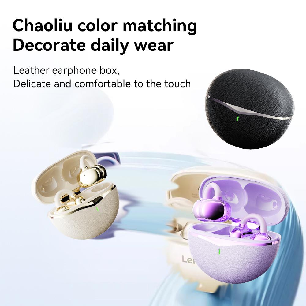 Xiaomi Electroplate Clip Ear Type Bluetooth Earphone Wireless Earplugs Fone De Ouvido Noise Reduction High Sound Leather Grain With Mic