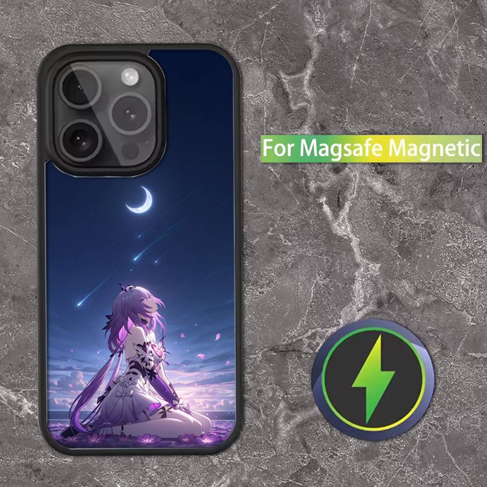 H-Honkai Castorice Star R-Rail Phone Case For iPhone 16,15,14,13,12,11,Pro,Max,Plus,Mini,SE Magsafe Magnetic Wireless Charging