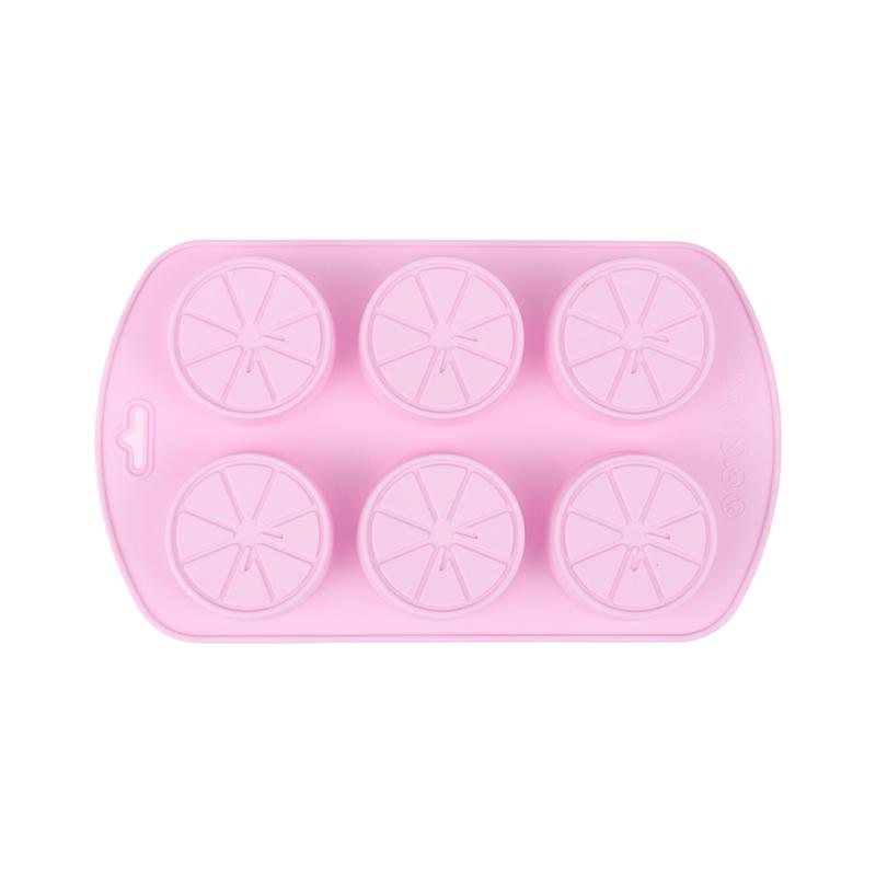 Silikonform in Fruchtform mit 6 Löchern, Silikonform in Zitronenform, DIY-Seifenform, Fondant-Schokoladenform, Kuchen-Pudding-Backform