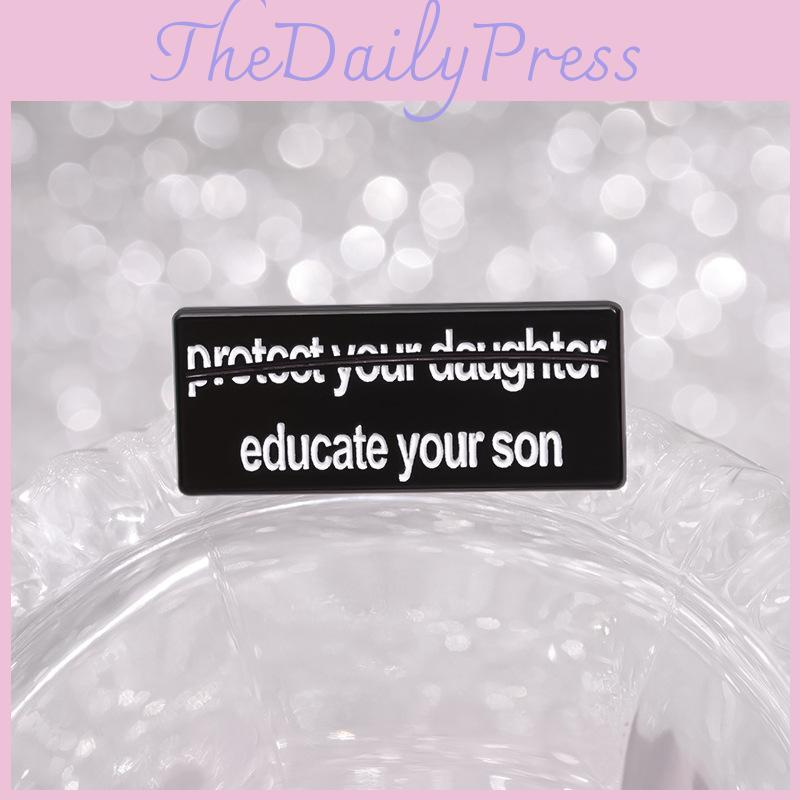 Black Square Stylish Brooch Crafted From Durable Alloy With Fun Cartoon Designs For Ages All