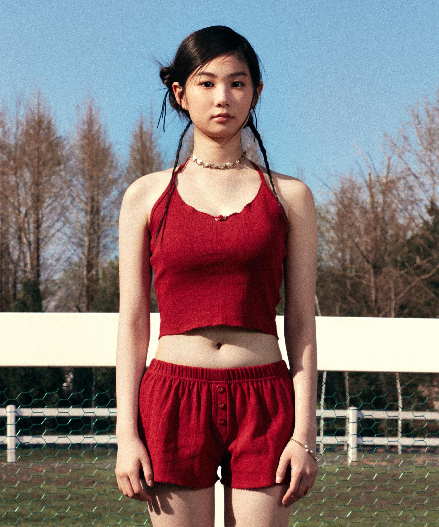 Yuhee Eyelet Sleeveless Red Red/Free