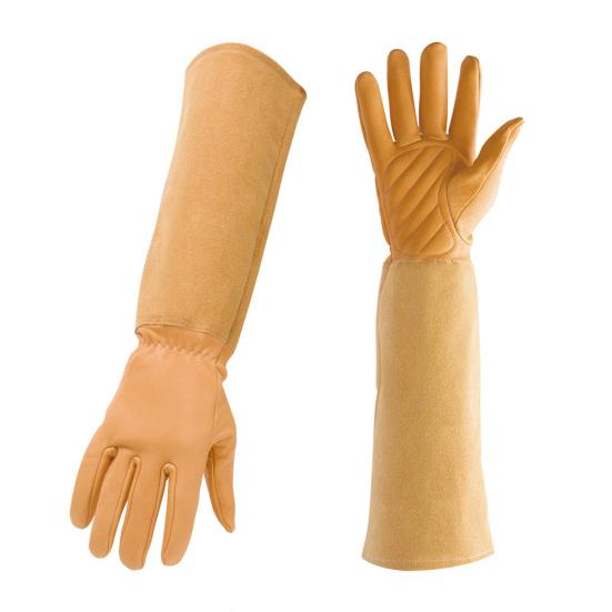 1 Paar atmungsaktive Blumendruck-Langarm-Schutzhandschuhe für den Gartenschnitt