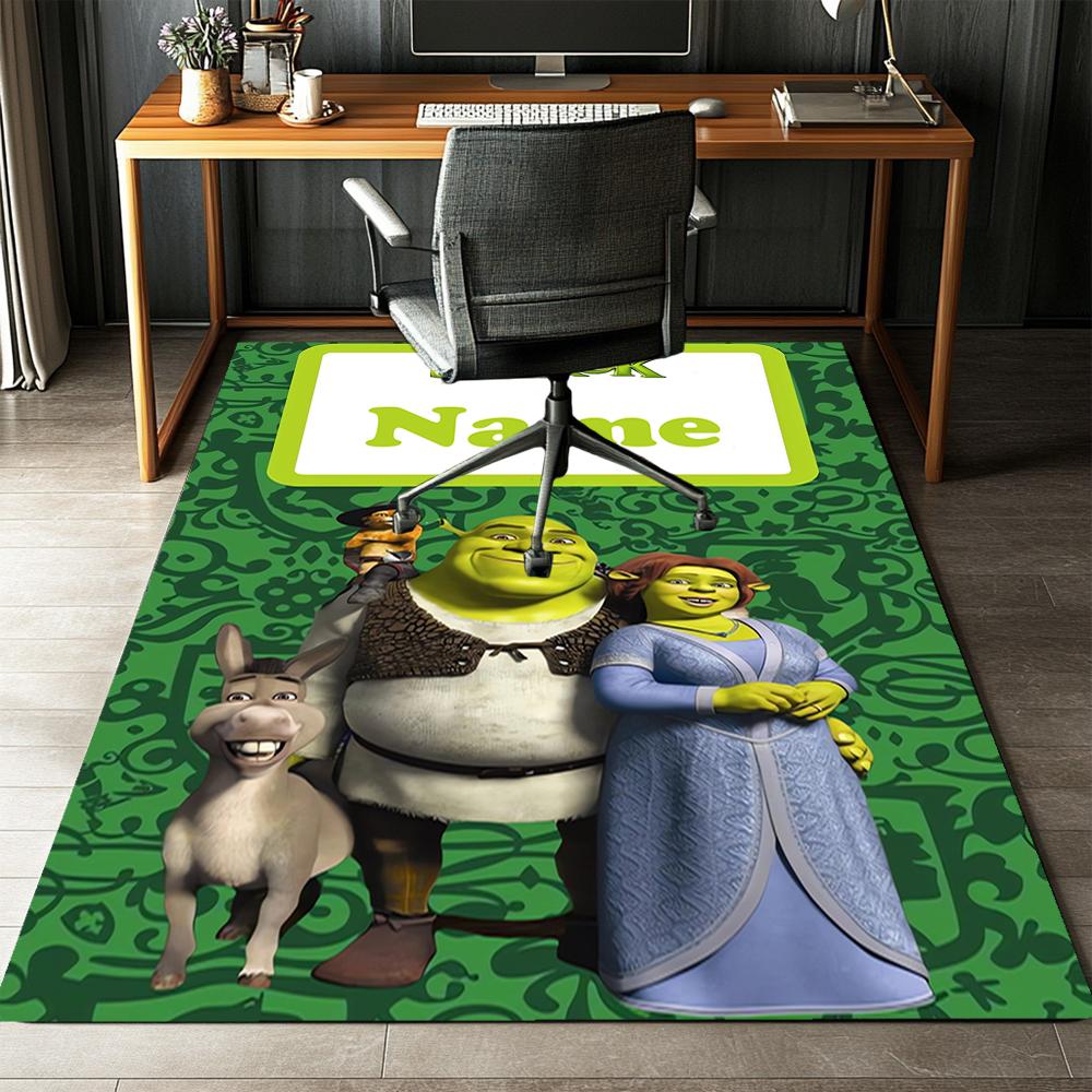 Custom Name Shrek Printed Carpet,Rug for Office Chair Living Room Bedroom Kitchen Room Decor Gifts.