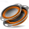 Collapsible Colander Set of 2 Silicone Kitchen Strainer Set, Perfect for Draining Pasta, Vegetable and Fruit for Kitchen Use