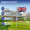 Kit de Reparo para Mastro de Bandeira de 40 Pés com Corda de Nylon Ajustável à Prova d'Água Alumínio Resistente Peças de Reparo para Jardim Exterior Kit 1/2