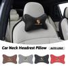 Car Breathable Neck Pillow Suede Headrest Accessories For Porsche 911 718 Taycan Panamera Cayenne Macan Boxster Cayman Pajun 918