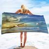 Custom Seagull Beach Towel Ocean Cliff Scenery Print Microfiber Sand Free Quick Dry Soft Travel Pool Accessory