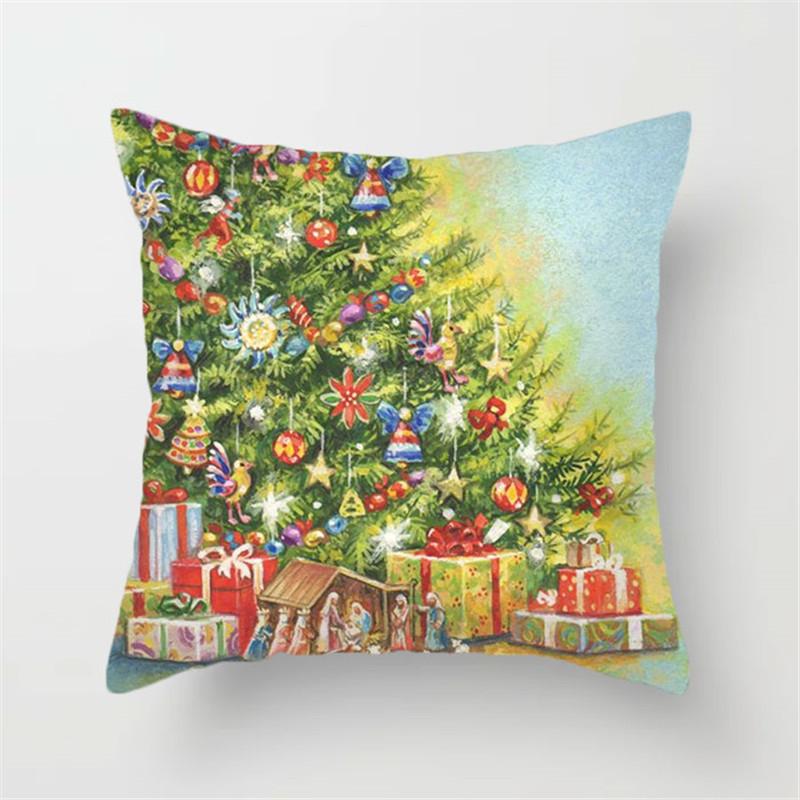 Christmas Pillow Cover New Cartoon Home Office Cushion Cover