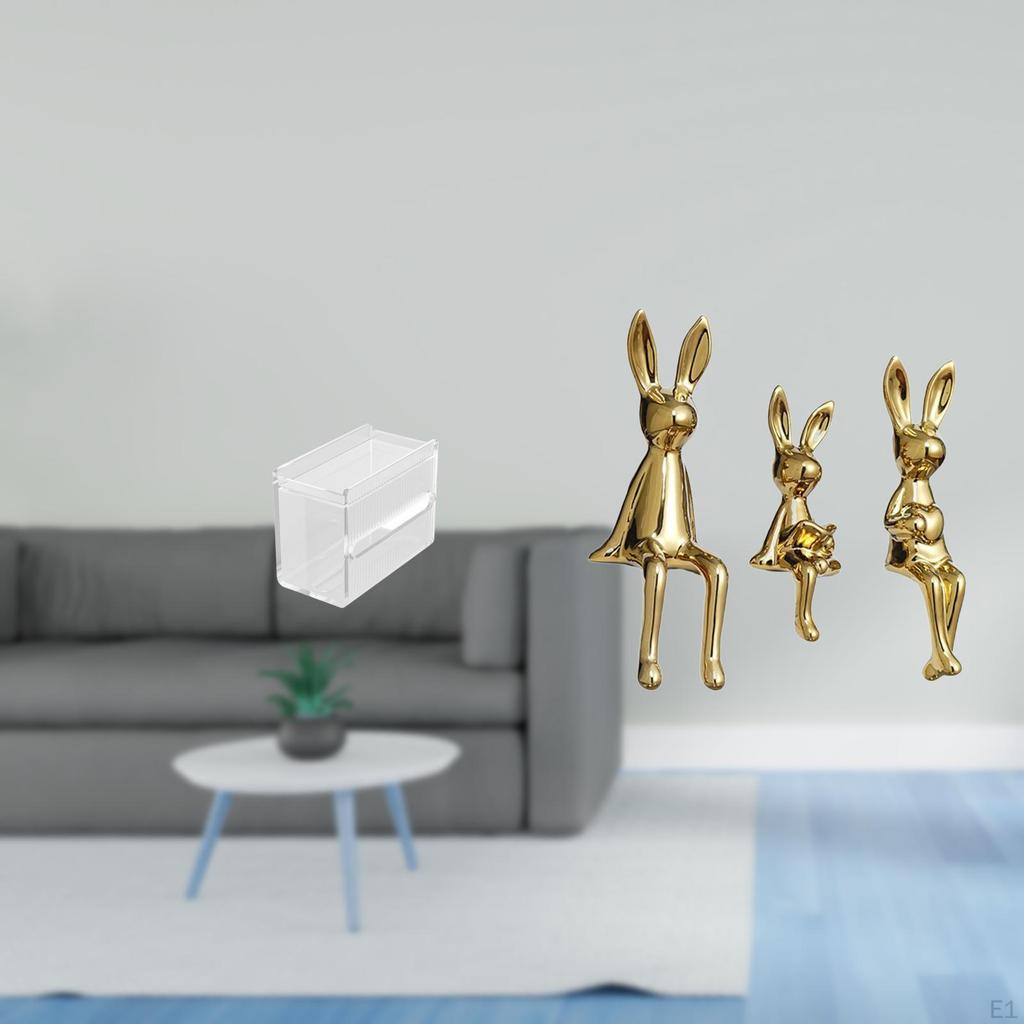Modern Acrylic Bunny Family Toilet Paper Storage Box And Figurine Tissue Dispenser Wall Mounted