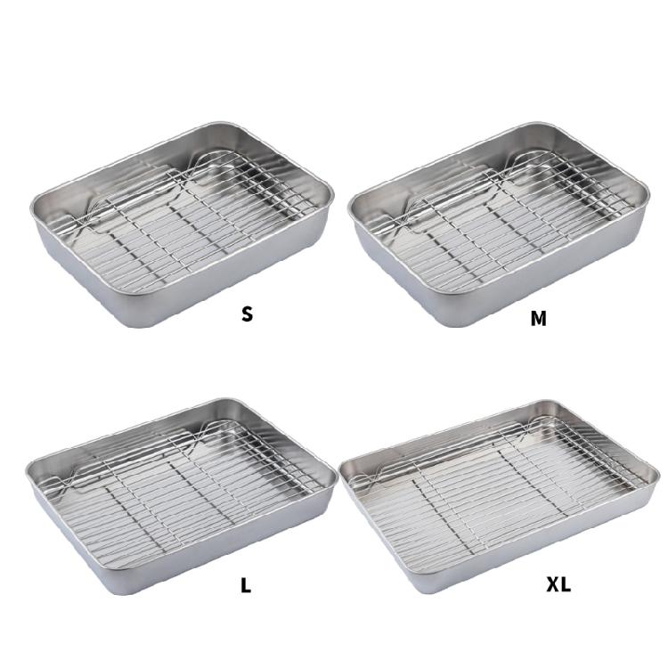 Professional Stainless Steel Baking Pan And Rack For Enhances Heat Distribution Large Capacity Perfect For Entertaining