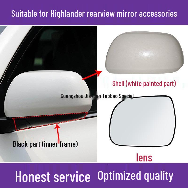 Toyota Highlander Rearview Mirror Shell & Lens Frame for 2009-2014 Models