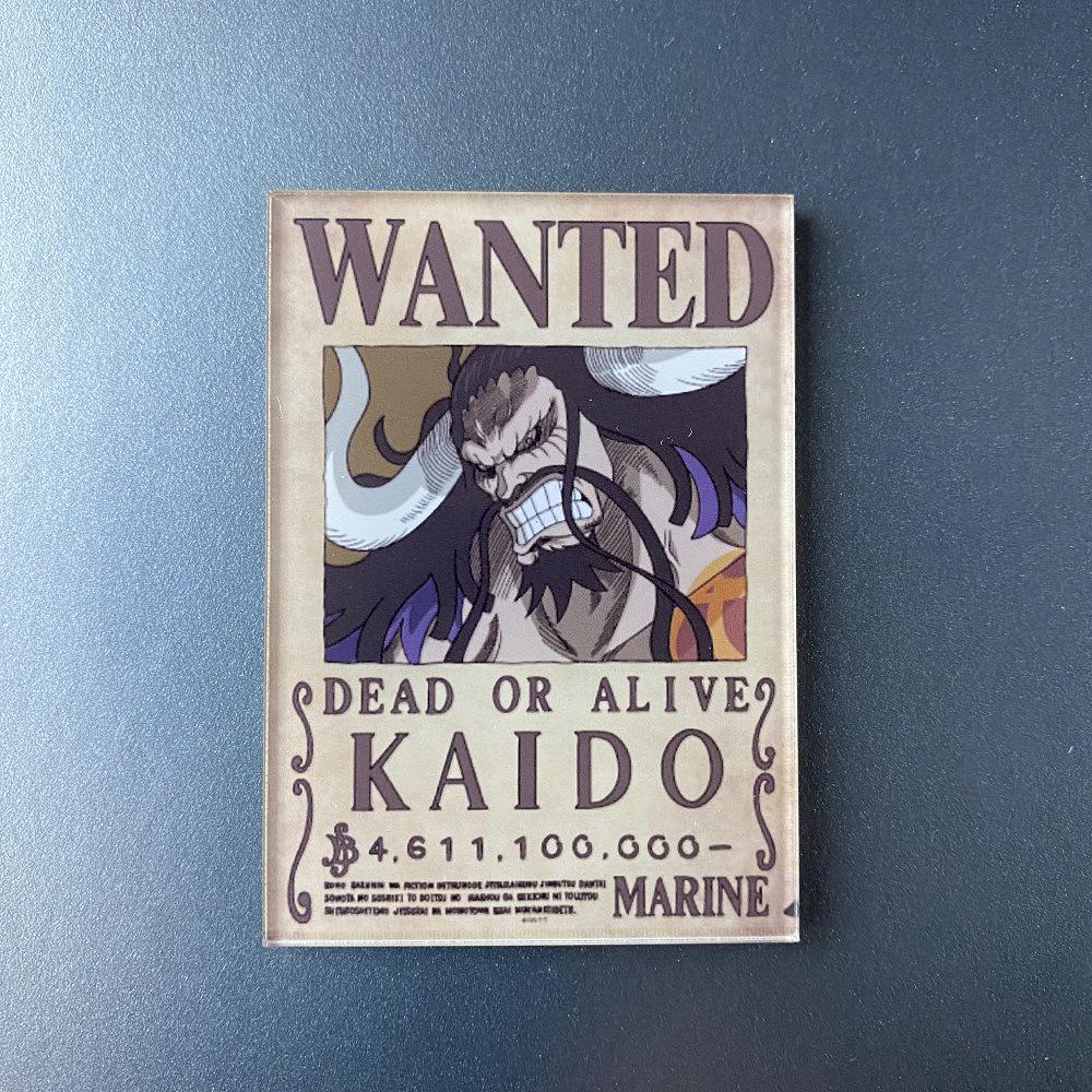 Kreativní magnet s plakátem Wanted z One Piece - Anime Kreslená Dekorace na ledničku & Samolepka na vzkazy