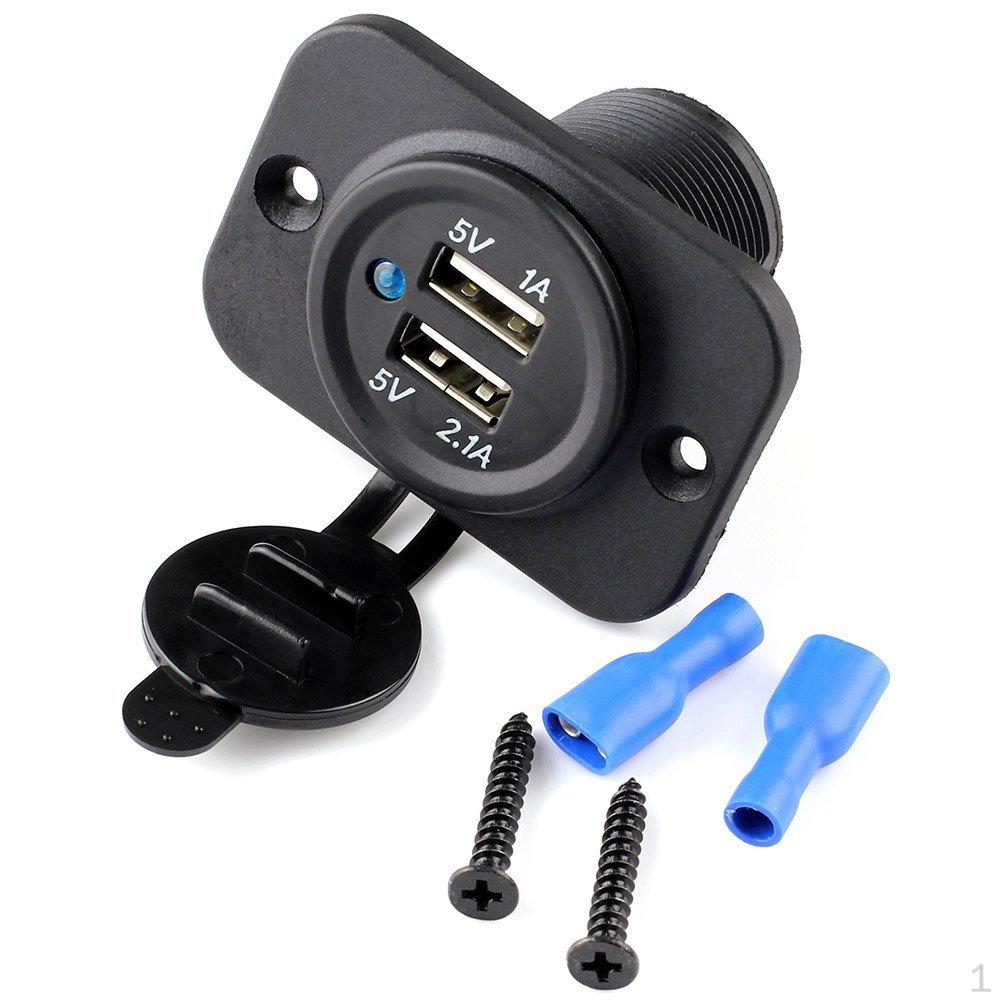 

3. Dual , Waterproof Power Outlet with 5V 1A & 2.1A USB Ports for Marine Motorcycle