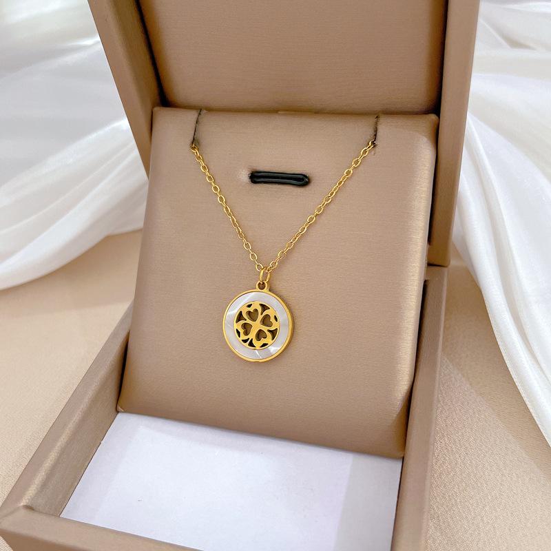 Geometric Planet Personality Minimalist Wind Furnace Real Gold Necklace Female Collarbone Chain