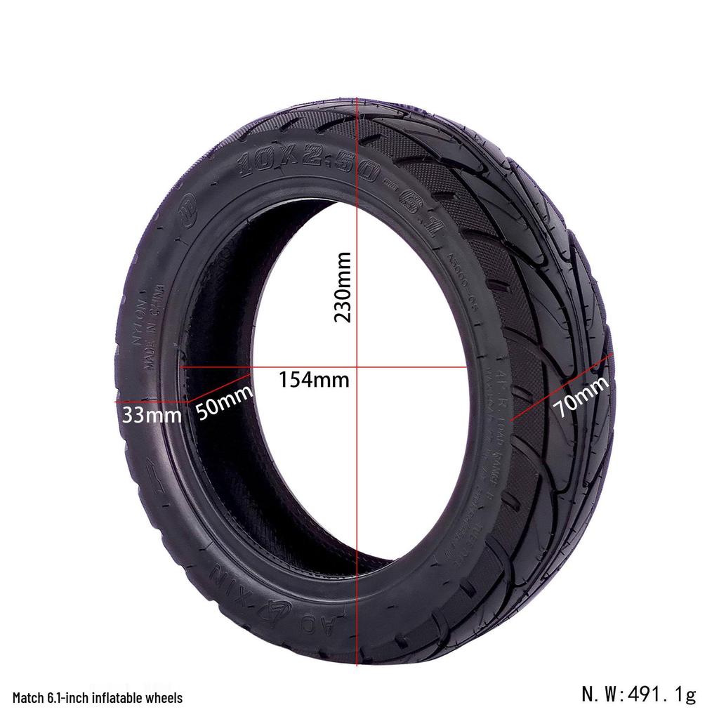 10x2.5-6.1 Thickened Off-Road Vacuum Tire for KUGOO M4/M4 Pro Scooter