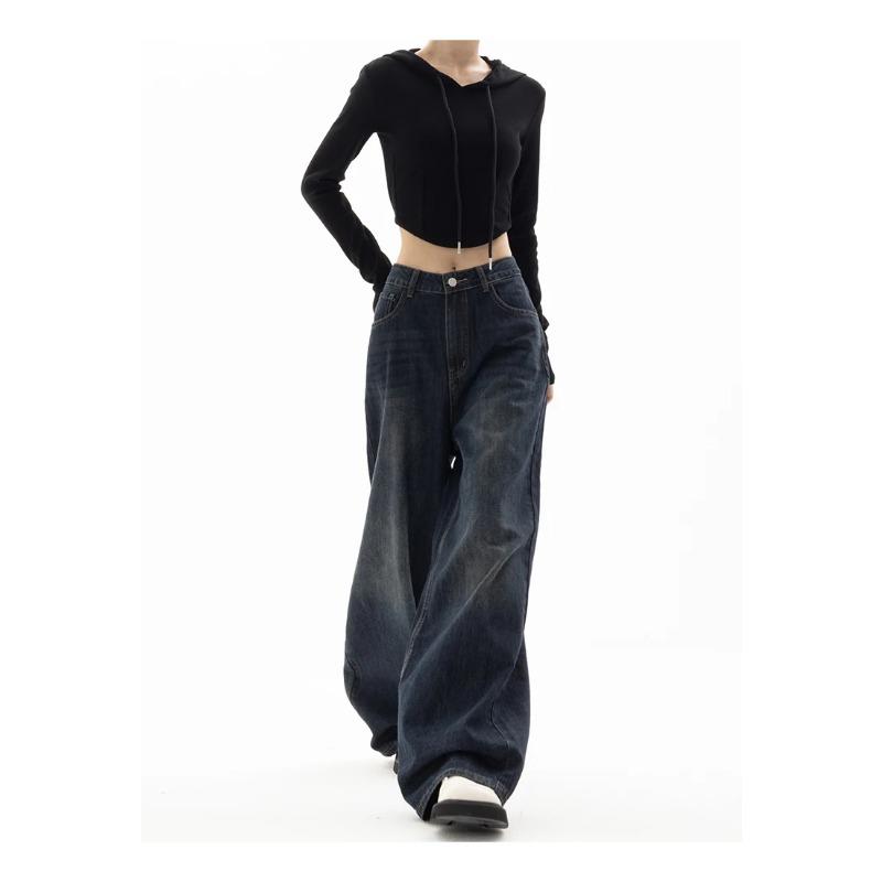 Y2K Vintage High Waist Harajuku Loose Jeans Pants Korean Fashion Women's Grunge Wide Leg Oversized Denim Trouser Female Clothes