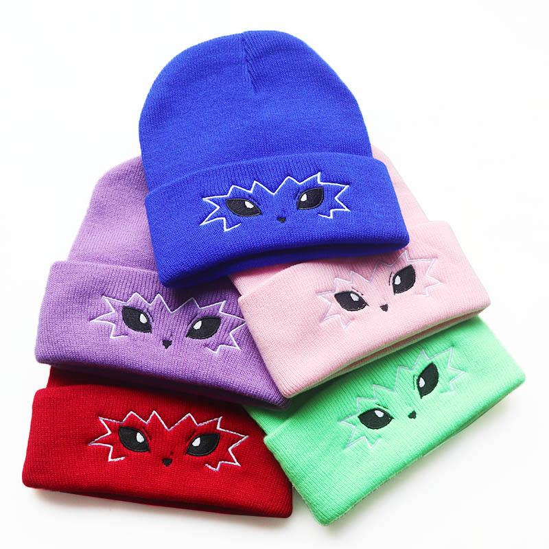 Popular European and American Autumn and Winter Hats, Cartoon Cute Eyes Woolen Hats, Outdoor Warm Knitted Hats for Men and Women