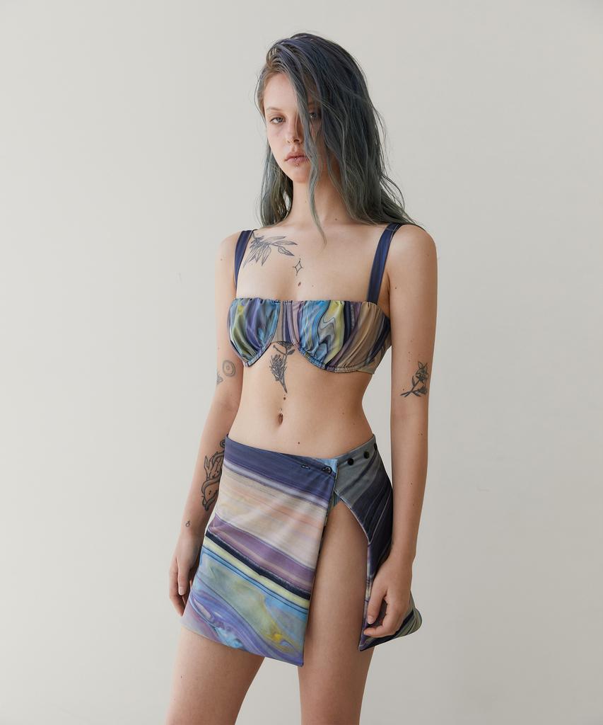 REVOIRSIS Rvis Shirring Bikini Bralette Multi
