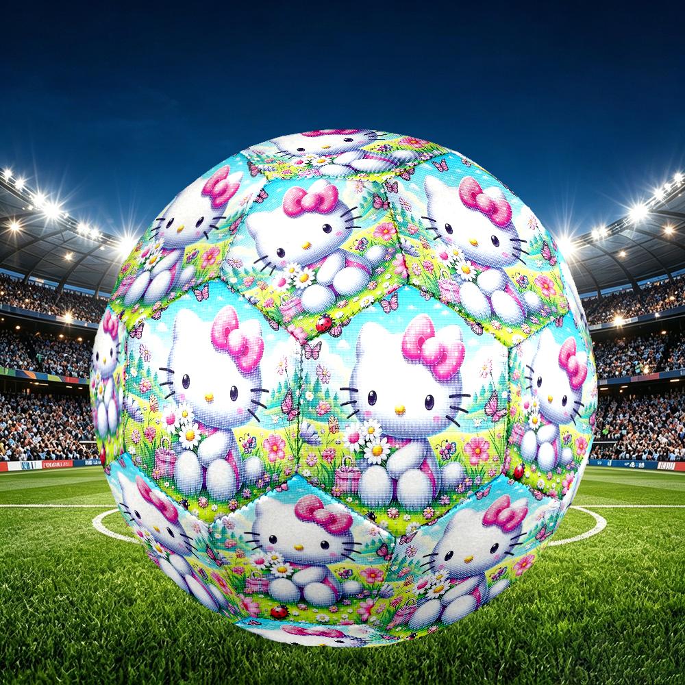 1pc Hello Kitty Pattern Football, Size 5 Soccer Ball Outdoor Athletic Training Ball, Unique Style, Exquisite Holiday Gift