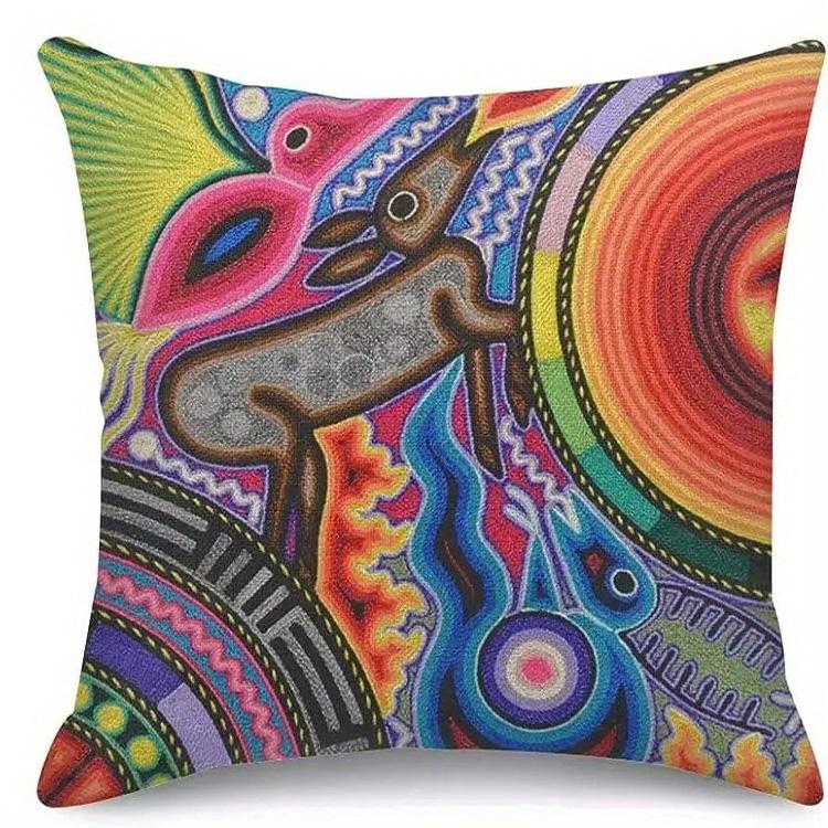 

Домашний Декор Экзотические Цветные Узоры Наволочка Для Декора Узорчатая Наволочка Для Подушки Подходит Для Дивана Спальни Автомобиля Наволочка 16x16Inch