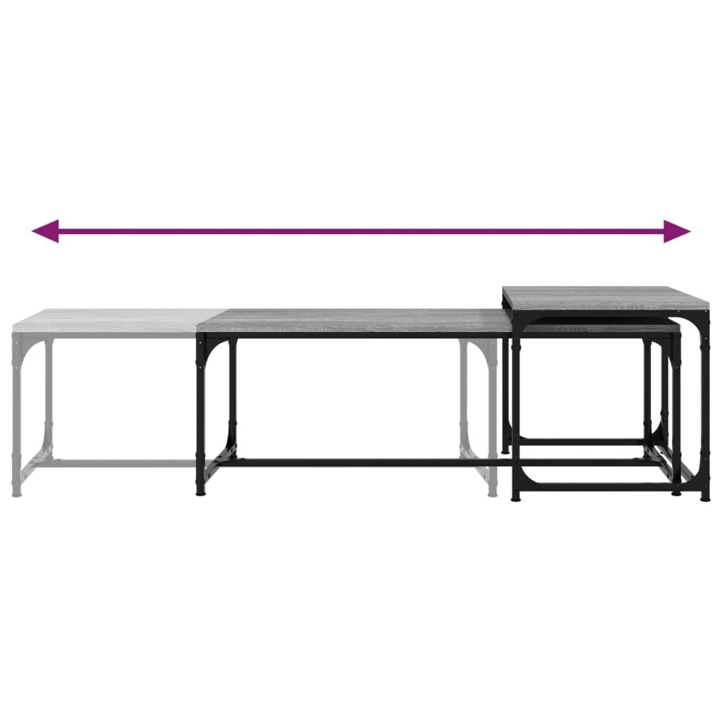  Coffee Tables 2 Pcs. Grey Sonoma Oak, Wood-based Material