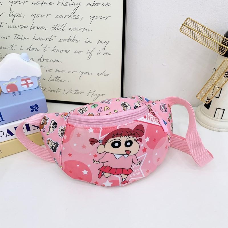 Kid Fashion Chest Bag With Crayon Shin Chan And Nene Print Designs For Daily Use