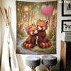 Cute Cartoon Animals Wall Tapestry Aesthetic Wall Hanging Printed Fabric Blanket Decorative Tapestries for Bedroom Living Room Home Decor