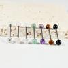 1PC Round Amethyst Tiger-eye Stone Tongue Ring 316L Surgical Steel Punk Tongue Barbell Studs 14G Tongue Piercing Body jewelry