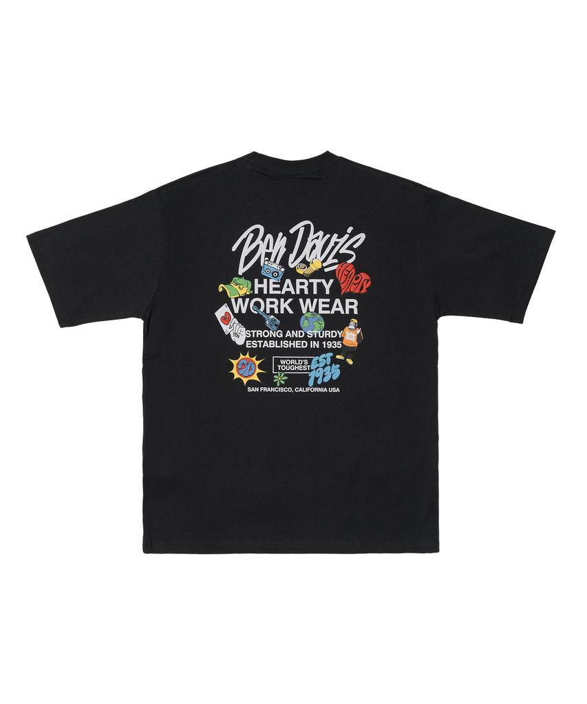 BEN DAVIS White Label Grateful T-Shirt Charcoal