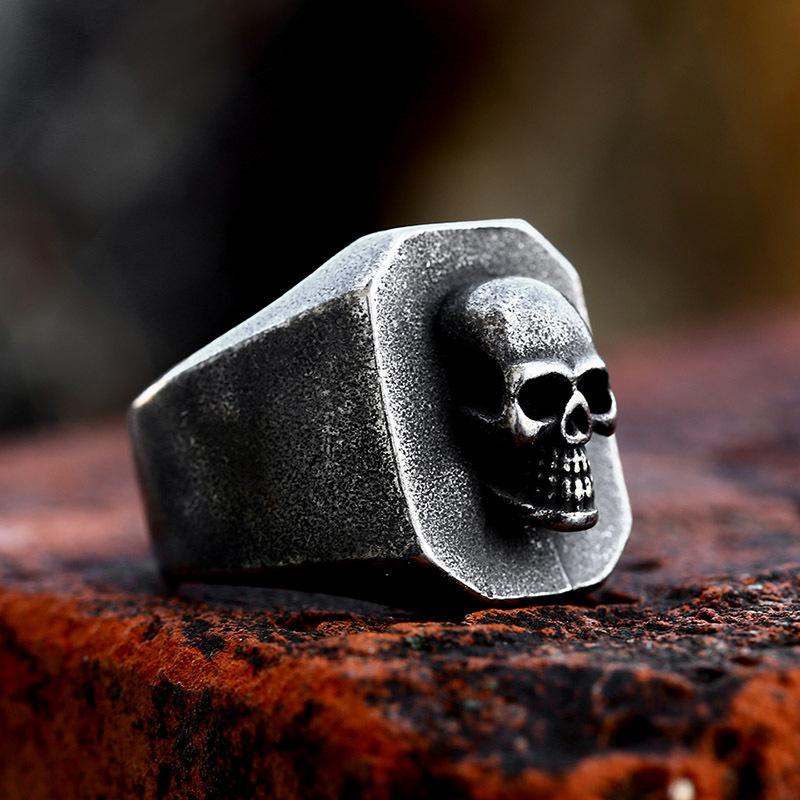Vintage Punk Stainless Steel Skull Rings For Men Gothic Punk Horror Skull Rings Hip Hop Men Motorcycle Rock Biker Jewelry Gifts