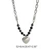 Fashion Sweet Cool Heart Pendant Necklace Choker Neck Chain Elegant Clavicle Chain Handmade Beaded Necklace Y2K Jewelry